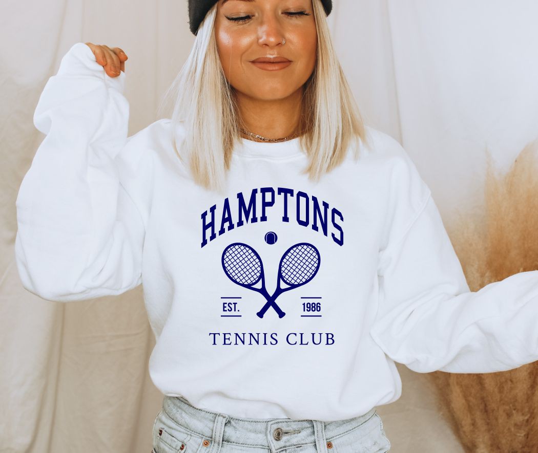 Hamptons Tennis Club Cozy Crewneck Sweatshirt