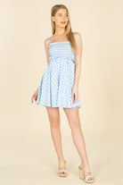 SMOCKING MINI FLARE DRESS Gingham-How Cute is That? Boutique