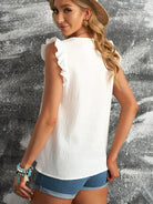 Ruffle sleeve blouse-How Cute is That? Boutique