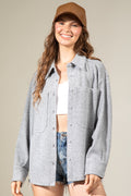 Solid Cozy Shirt Jacket