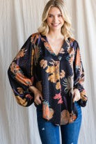 Floral Print Blouse Top-How Cute is That? Boutique