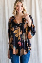 Floral Print Blouse Top-How Cute is That? Boutique