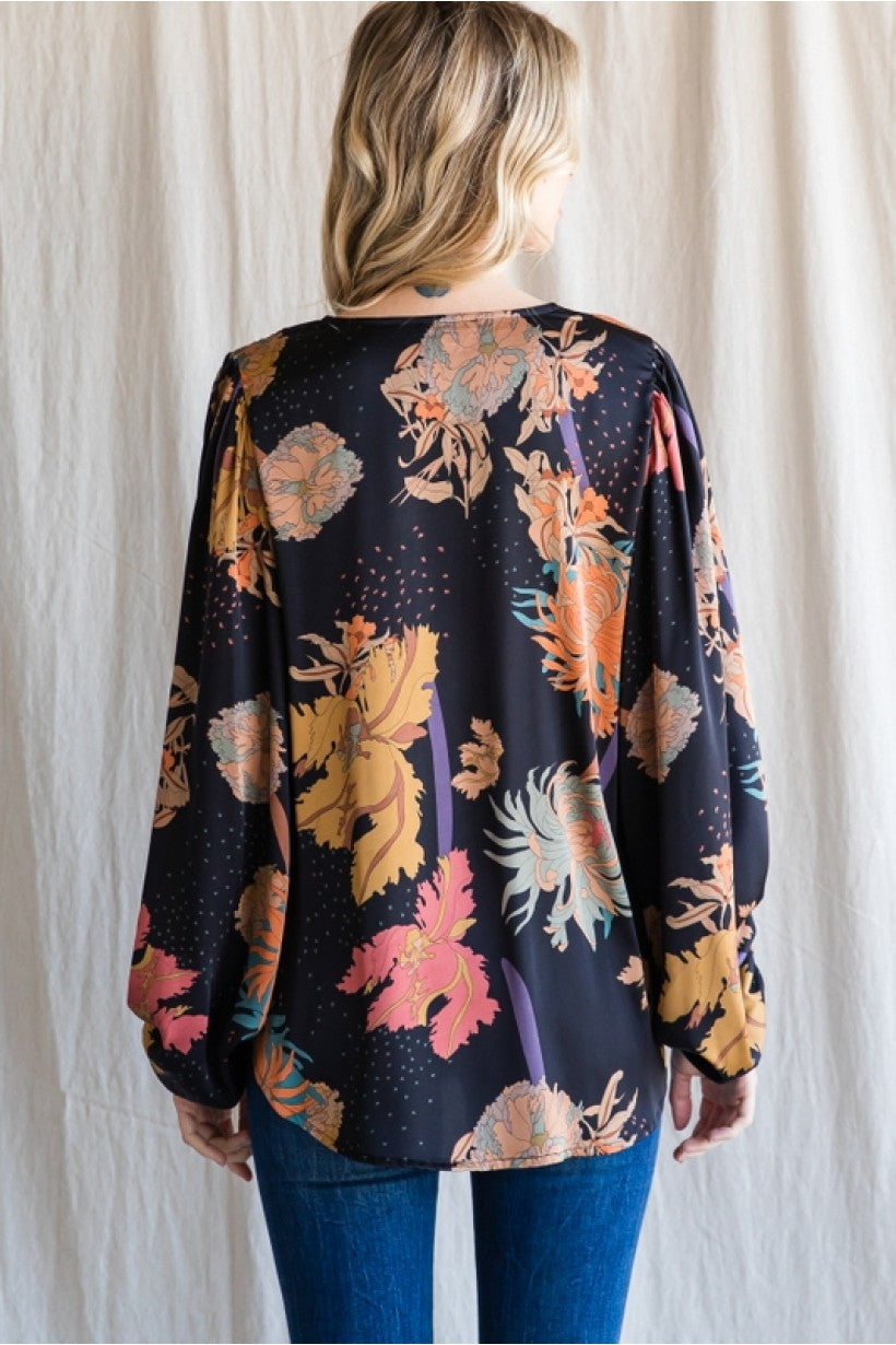 Floral Print Blouse Top-How Cute is That? Boutique