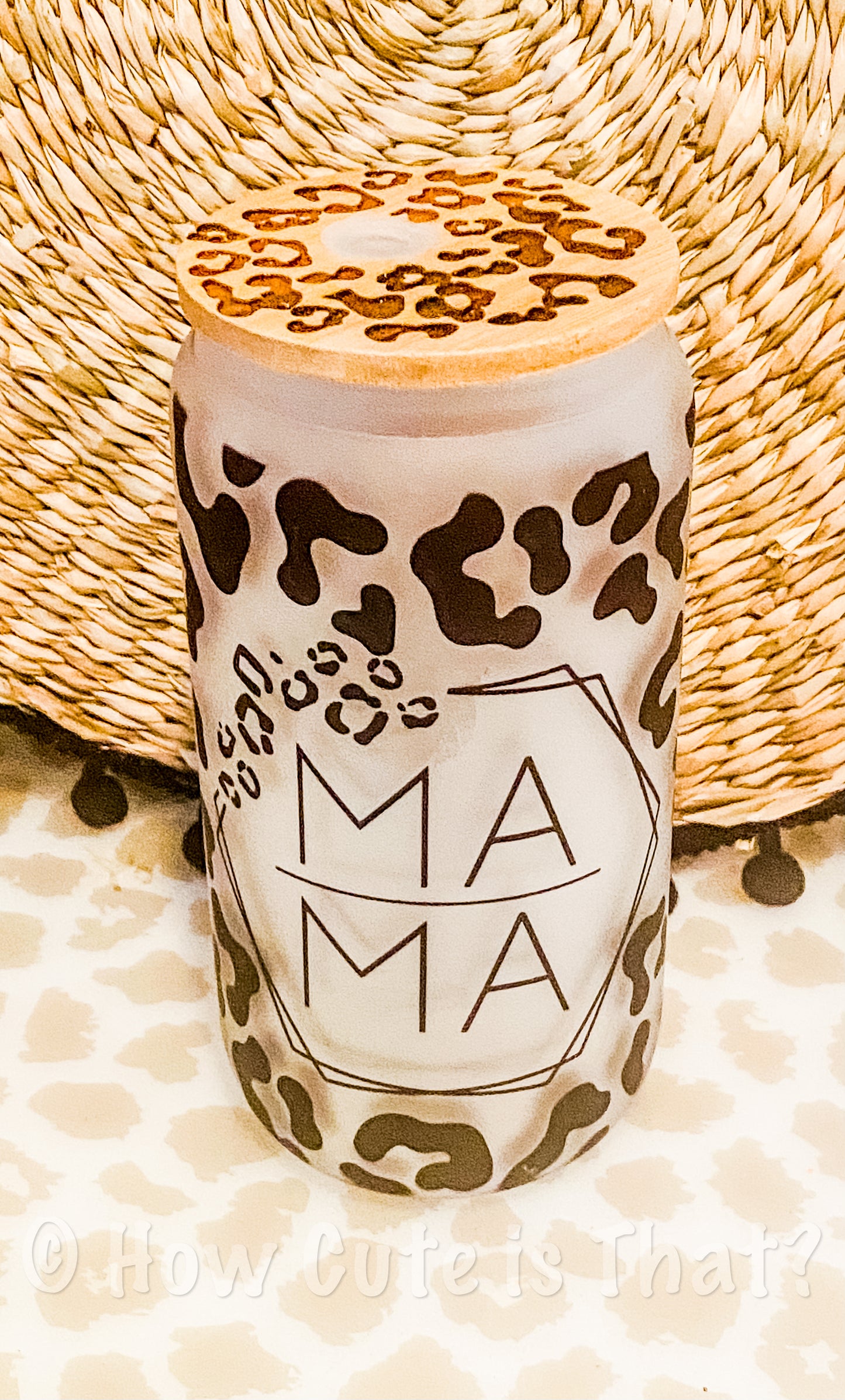 Black Leopard MAMA 16 oz Beer Can Glass Tumbler