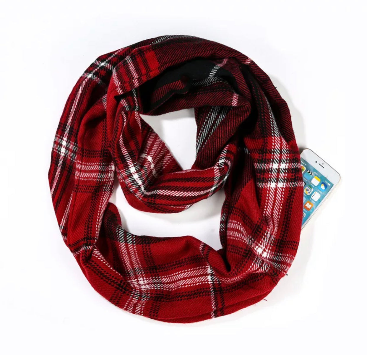 Infinity Scarf with Zipper Pocket