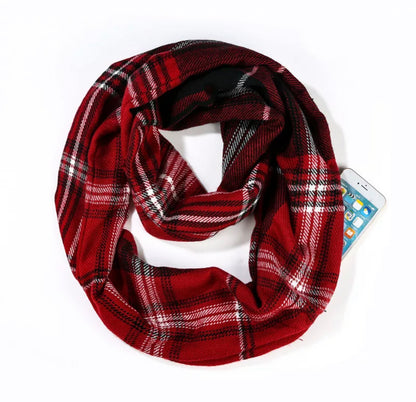 Infinity Scarf with Zipper Pocket