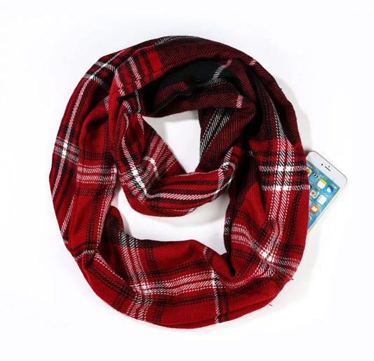 Infinity Scarf with Zipper Pocket