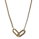 DOUBLE OVAL LINK CUBIC ZIRCONIA NECKLACE-How Cute is That? Boutique