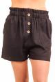 Ruffled Waist 3-Button Mini Shorts w/ Pockets