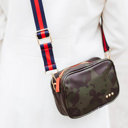 CAMO LEATHER CROSSBODY by Pretty Simple