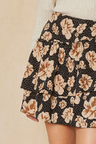 Floral Print Tiered Skirt-How Cute is That? Boutique