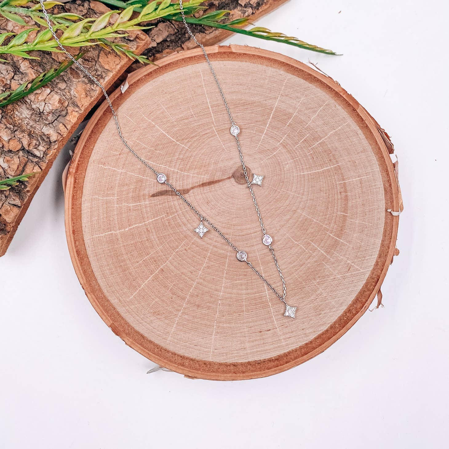 Starsha White Gold Necklace-How Cute is That? Boutique