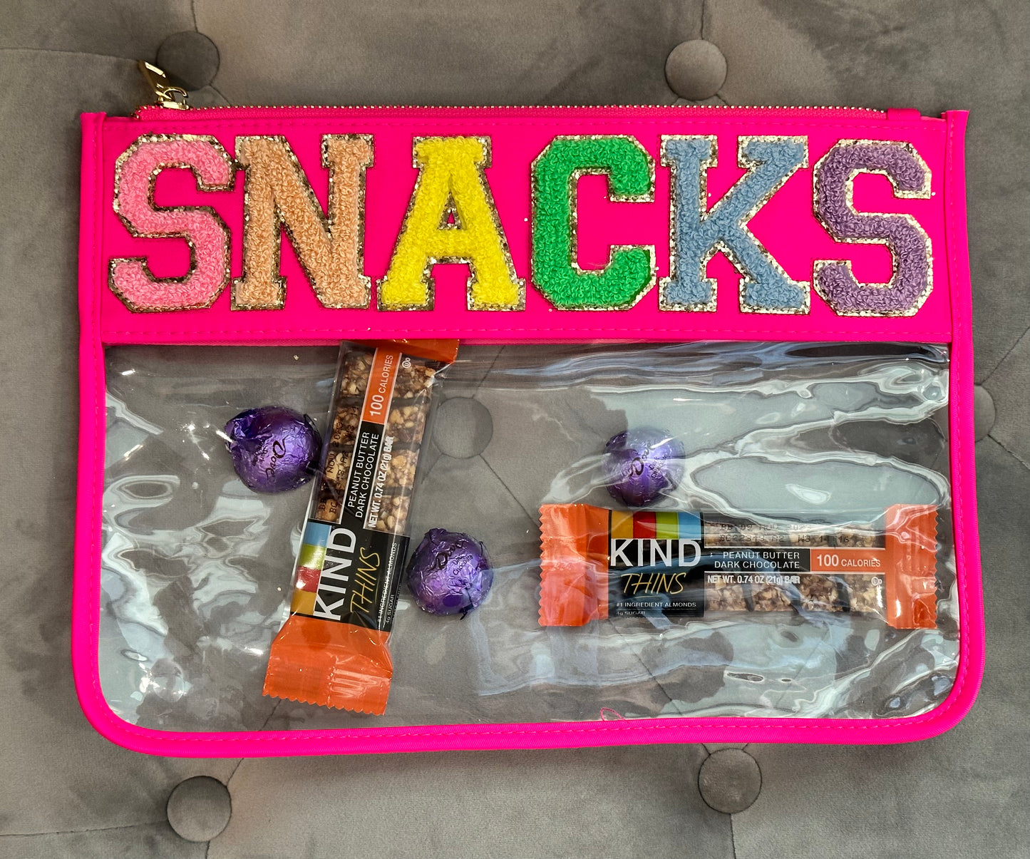 Hot Pink SNACKS travel pouch