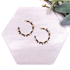 Leta Black Bead and Gold Hoop Earrings-How Cute is That? Boutique