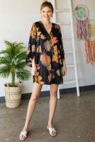 Satin Floral Print Dress-How Cute is That? Boutique