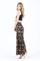 Floral Crochet Inset Wide Leg Beach Pant